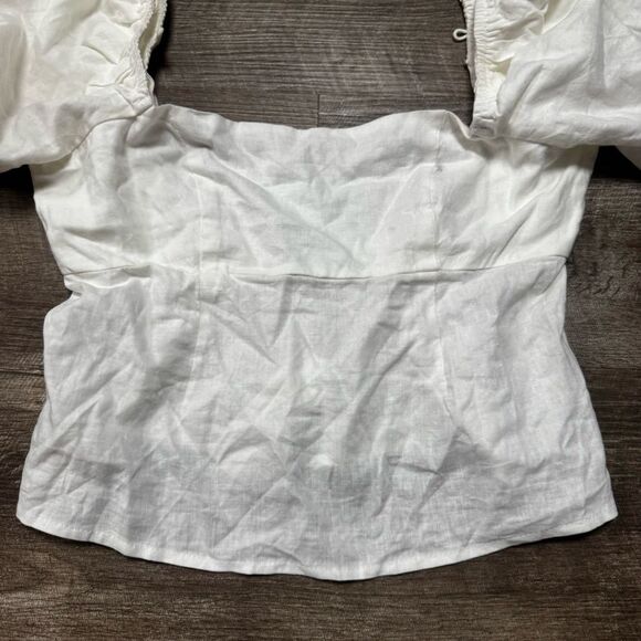 Francesca’s Puff Sleeve Crop Top Size Small - Picture 2 of 11